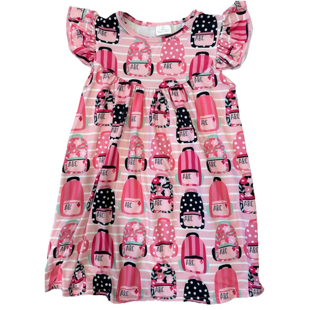 4T‎ Boutique School ABC Backpack Girls Ruffle Sleeveless Twirl Dress